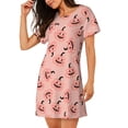 thumbnail image 2 of Naloa Smiling Pink Pumpkins Print Women Nightgowns,Womens Loungewear,Short Sleeve Sleepwear,Comfy Ladies Nightdress, 2 of 6