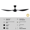 thumbnail image 2 of Ventilador De Techo Negro 1 Luz Led 12w 52 3 Velocidades LámparaYa 21437-2, 2 of 7