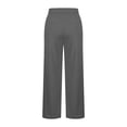 thumbnail image 6 of Gamivast Plus Size Dress Pants Women High Waisted Split Hem Wide Leg Pockets Solid Wide Leg Dress Pants Work Business Casual Pants Stretchy Office Daily Wear, 6 of 6