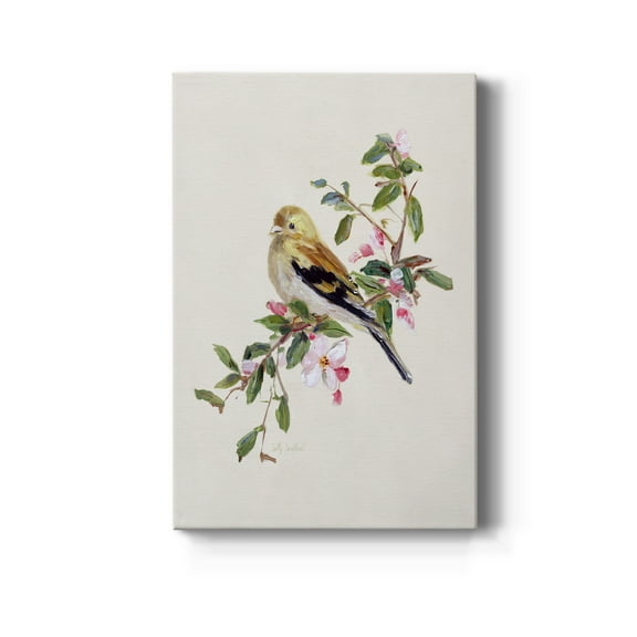 Spring Song Pine Grosbeak Premium Gallery Wrapped Canvas - Ready to Hang - 8 x 12