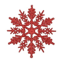 Ycandiee 48pcs Glitter Snowflake Ornament, Plastic Glitter Snow Flakes Ornaments, Snowflake Ornament for Christmas Tree Decoration, 2.9 Inch