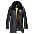thumbnail image 2 of Chaleco interior de piel de conejo Rex dorado de invierno para hombre, abrigo Nick con cuello de zorro y visón, cuero natural, largo medio, 2 of 5