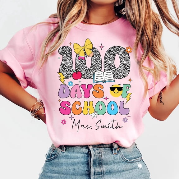 Custom 100 Days Celebration Shirt, Personalized Milestone Graphic Tee, T-shirt for Men & Women