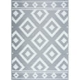 thumbnail image 3 of Playa Rug Reversible Indoor/Outdoor 100% Recycled Plastic Floor Mat/Rug - Weather, Water, Stain, Fade and UV Resistant - Milan- Gray & White (4'x6'), 3 of 6