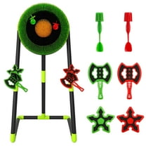 3 in 1 Throwing Game Toy Set - Dart & Axe Throwing Game with Bristle Target Dartboard - Lightweight Stand - Indoor & Outdoor Game for Kids Boy Girl