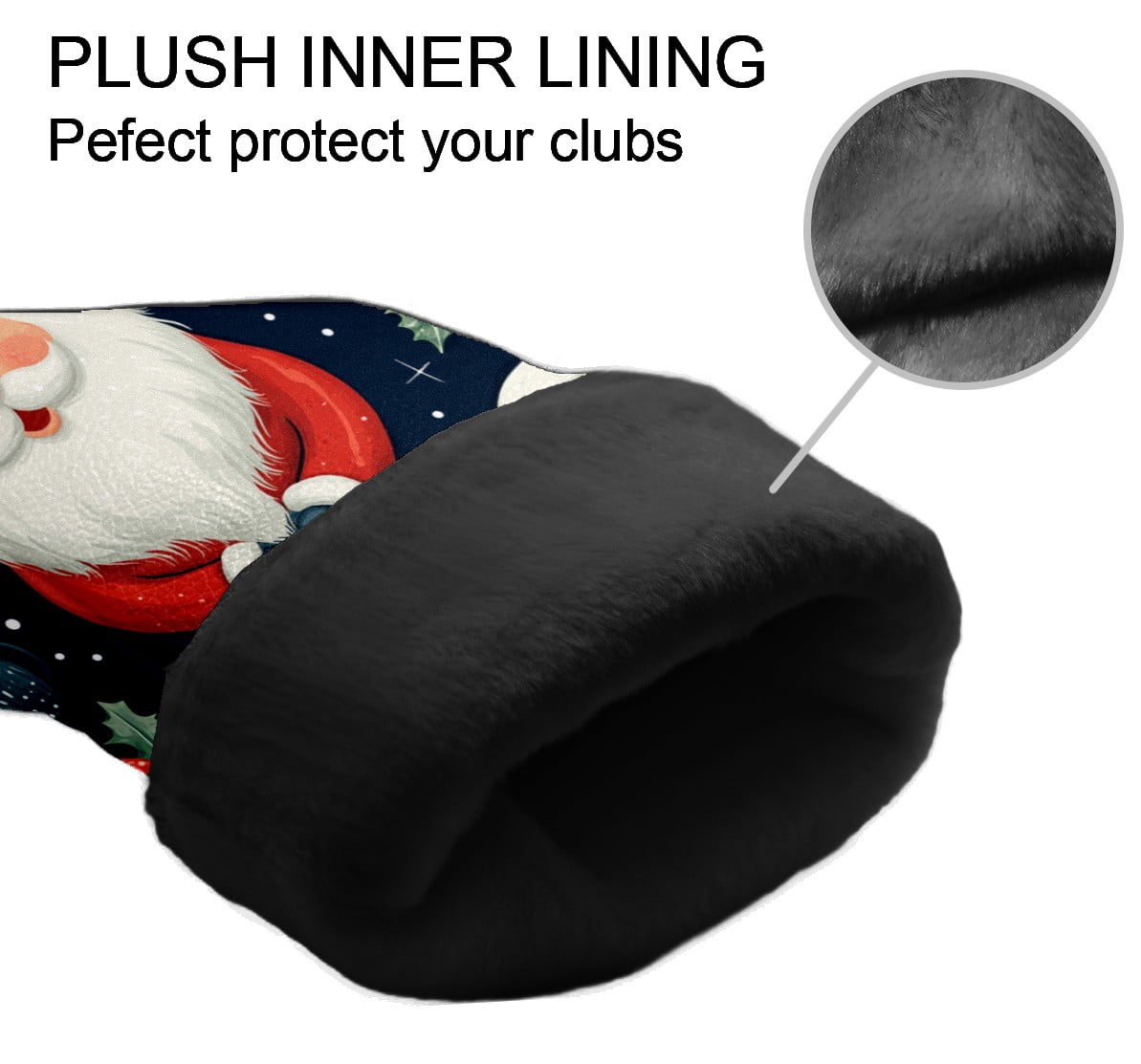 Golf Club Covers PU Leather Waterproof Head Covers for Fairway Woods Hybrids Santa Claus Unisex Fits Most Brands