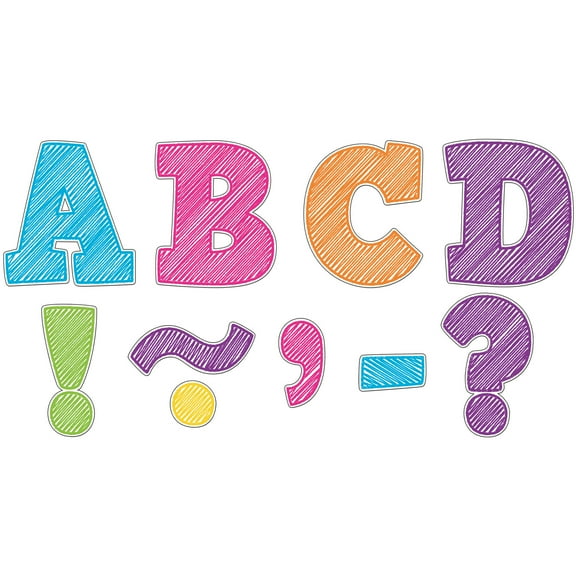 Teacher Created Resources Scribble Bold Block 3-Inch Magnetic Letters, 55 Pieces