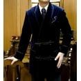 thumbnail image 2 of Men's Smoking Jackets Blue Velvet Smoking Robe's Coat&nbsp;, 2 of 4