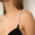 thumbnail image 2 of 1 Pair Women's Metal Rings Shoulder Chain Chain with Sparkling Rhinestones Bra Underwear Strap for Parties and Weddings, 2 of 8