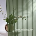 thumbnail image 3 of Forest Green Sheer Curtains 96inches Long for Living Room, Grommet Voile Sheer Light Filtering Window Treatments for Bedroom, Sage Green, W54 x L96, Set of 2, 3 of 7