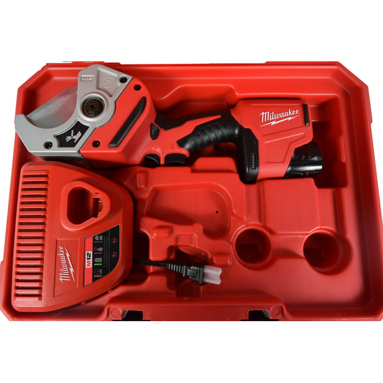 Milwaukee M12 12V Plastic Pipe Shear Kit 2470-21 with 1.5Ah Battery,  Charger, & Tool Case
