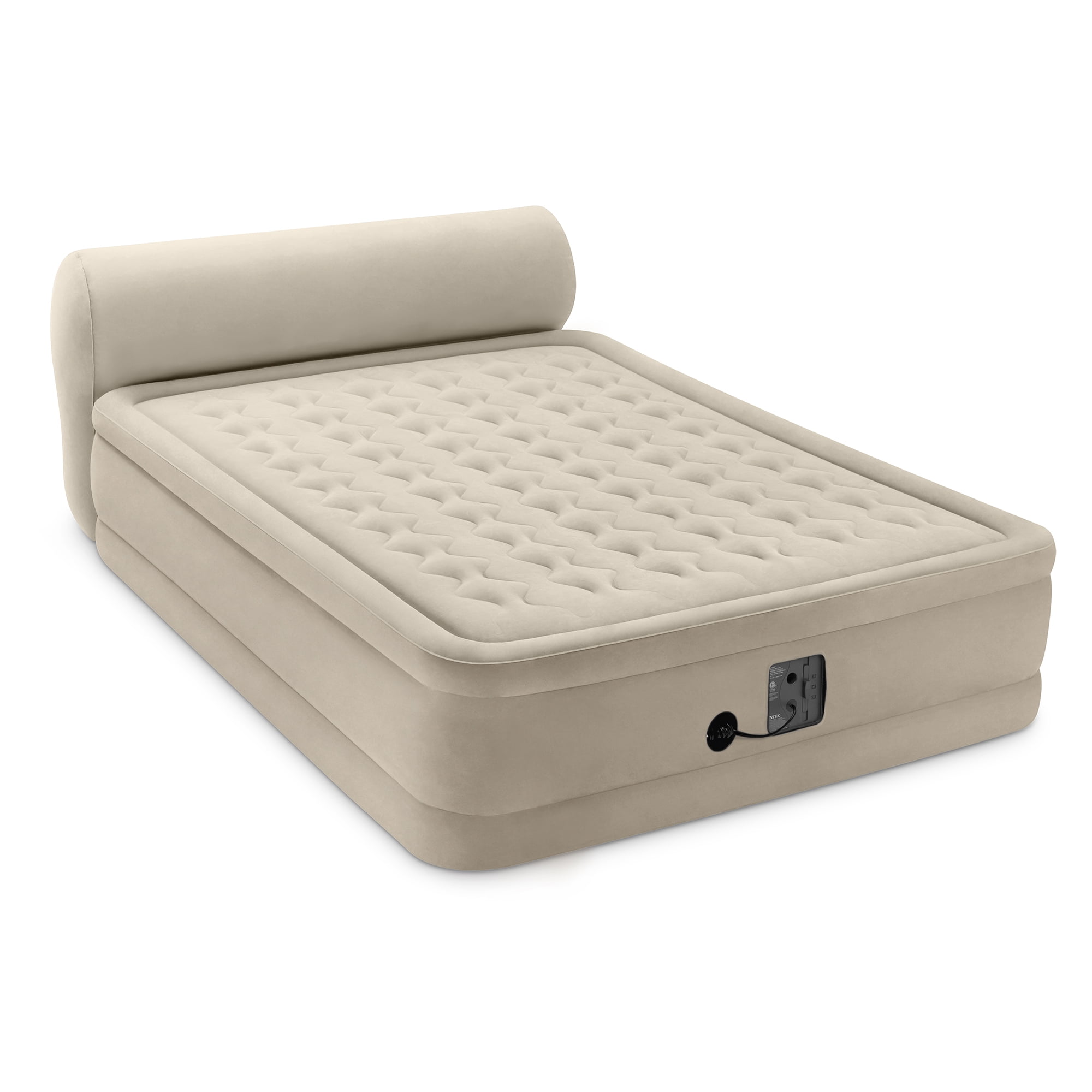 Intex Queen 18 Dura Beam Ultra Plush Headboard Airbed Mattress With Internal Pump Walmart Com Walmart Com