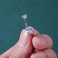 thumbnail image 2 of 1PC Steel Belly Button Rings Crystal Piercing Navel Heart Style Navel Piercing Earring Belly Piercing Sexy Body Jewelry Ombligo FGS, 2 of 7