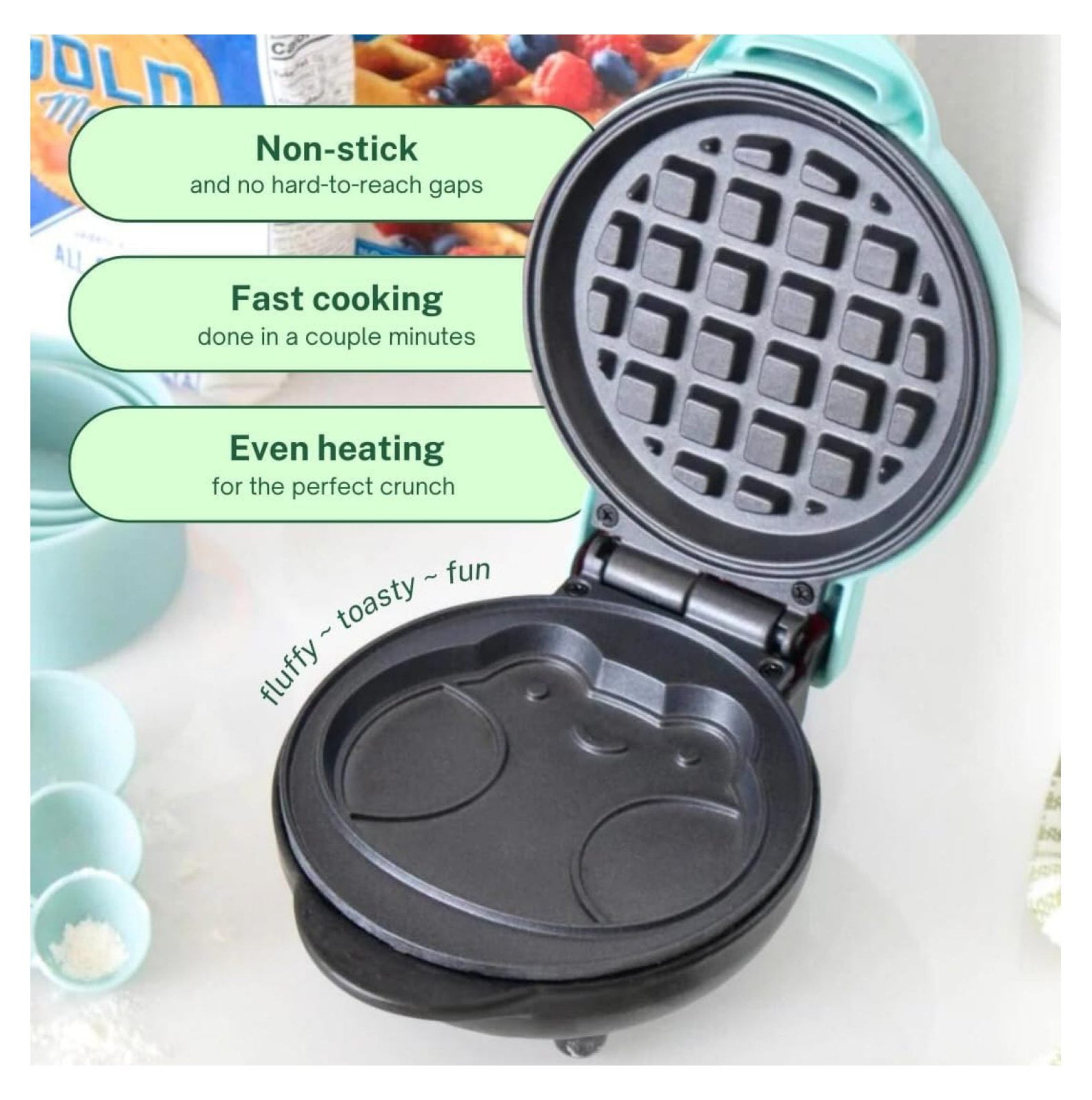 Ebbo Frog Waffle Maker, Non-Stick Waffle Maker, Cute Gifts