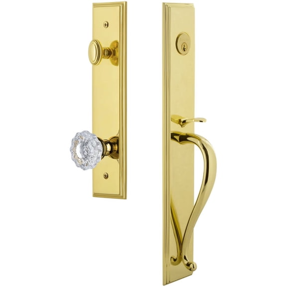 Grandeur 845470 Carre Solid Brass Rose Keyed Entry Single Cylinder "S" Grip Handleset -