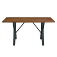 thumbnail image 3 of 59" Industrial Dining Table with Distressed Wood Top, Angular Metal Base, Walnut+Black, 3 of 8