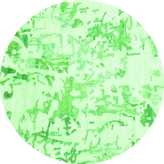 Ahgly Company Indoor Round Solid Green Modern Area Rugs, 8' Round