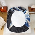 thumbnail image 5 of Homewish Ocaen Sea Wave Full Size Sheets,Natural Scenery Bed Sheets,Japanese Ukiyo-E Sheet Sets For Teens,Luxury Bedroom Decor,4 Pieces, 5 of 7