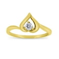 thumbnail image 1 of 14k Yellow Gold Round White Topaz Heart Ring, 1 of 6