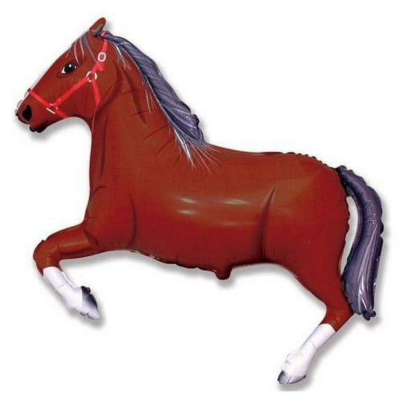 LOONBALLOON Animal Theme Balloons, 42″ HORSE - DARK BROWN