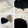 thumbnail image 4 of Checkered Bucket Hat Plush Adjustable Bucket Hat Warm Fisherman Hat For Men Women For Winter Spring-white, 4 of 5