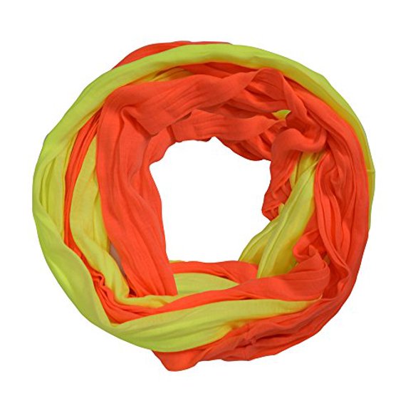 Elegant Light Weight Two Color Infinity Circle Loop Scarf Long Scarf