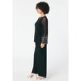 thumbnail image 3 of Roaman's Women's Plus Size Mesh Overlay Embellished Top, 3 of 4