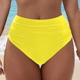 thumbnail image 2 of Ccpelsie Women High Waisted Bikini Bottoms High Cut Triangle Comfortable Swim Shorts Beach Vacation Quick Dry(A01-Yellow,L), 2 of 9