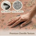 thumbnail image 6 of ODIKA 4'x6' Washable Area Rug Warm Terracotta Floral Elegance Intricate Botanical Motif with Ornate Border for Home Office, Under Desk, Non-Slip Chair-Friendly, Flatwoven, 6 of 7