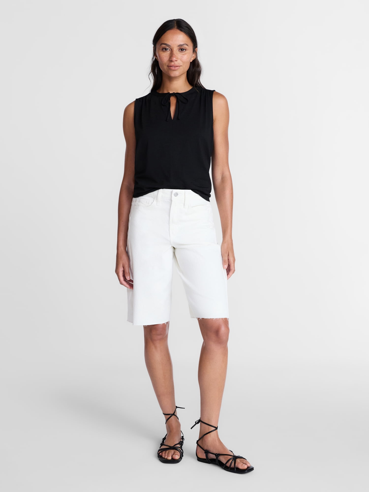 Time and Tru Women’s Tie Front Sleeveless Top, Sizes XS-XXXL