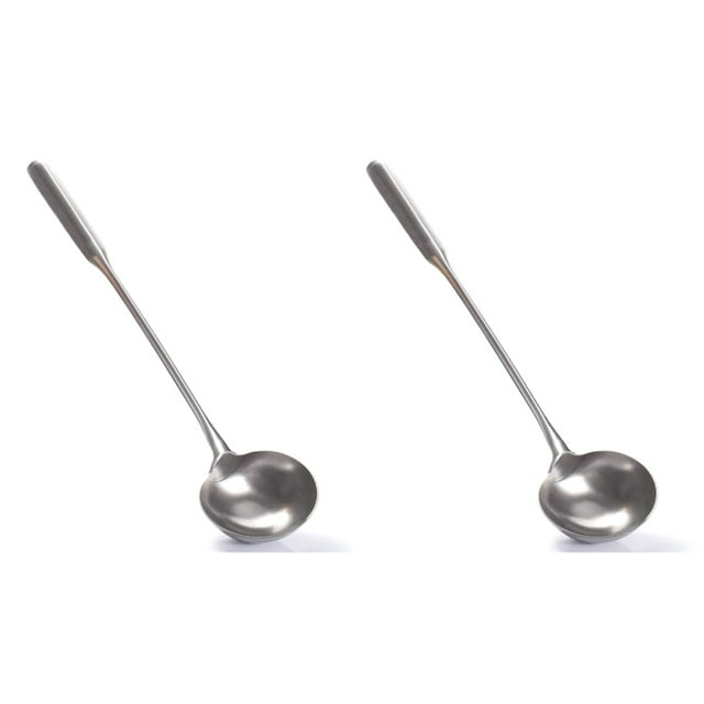 2X Louche à Soupe, Spatule Wok, Manche Plus Long, Pelle Cuillère Antirouille, Résistance à la Chaleur, Formation Intégrale en Acier Inoxydable Durable