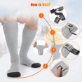 thumbnail image 4 of Calcetines calefactables para hombres y mujeres, calcetines de esquí largos y gruesos con batería eléctrica recargable para invierno, senderismo, camping, motocicleta, ciclismo, correr, gris brillar Electrónica, 4 of 5