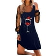 thumbnail image 4 of KaLI_store Womens Long Sleeve Dresses Women's Long Puff Sleeve Floral Midi Bodycon Dresses Square Neck Ruffle Smocked Dress Blue,XL, 4 of 5