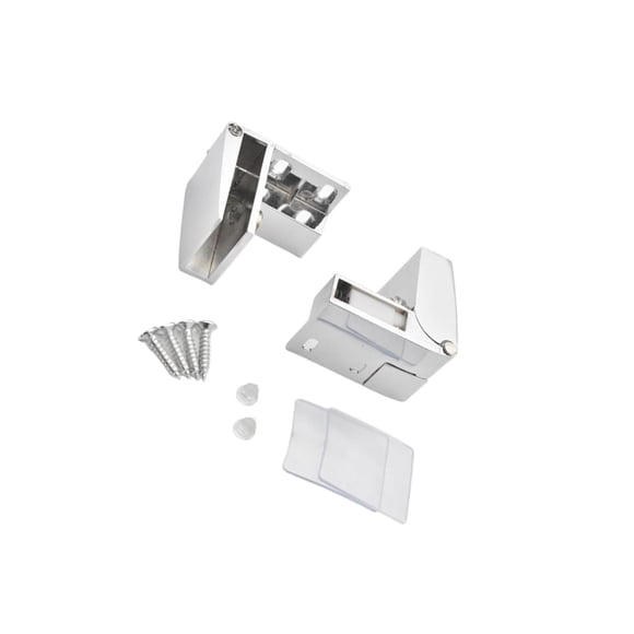 bedienty Glass Door Hinge Cabinet Hinges Heavy Duty Cupboard Screws with Wardrobe Silver 37x42x28mm