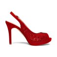 thumbnail image 2 of Tacones Abiertos con Punta Descubierta de Gamuza Roja y Pedrería para Mujer DREAM PAIRS, 2 of 6