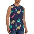 thumbnail image 2 of Kdxio Cartoon Dinosaur for Men's Muscle T-shirt,Sleeveless for Workout Running Athletic Gym Lounge Casual, 2 of 7