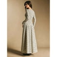 thumbnail image 3 of Women's Boat Neck Long Sleeve Button Front Tiered Midi Dress Elegant Casual Dress, 3 of 5