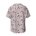 thumbnail image 6 of Lsque Dachshund Dog Puppy print Men's Cuban Collar Short Sleeve Shirt Summer Beachwear Casual Button Down Fashionable Vacation Leisure Shirt-Small, 6 of 7