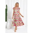 thumbnail image 4 of Vestido midi GRACE KARIN con estampado floral de manga corta para mujer, 4 of 5