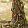 thumbnail image 5 of 6ft Artificial Rose Flower Garland Floral Arrangements Wedding Ceremony Backdrop Arch Flowers Table Centerpieces Decorations Floral Garland Greenery Garland Indoor Outdoor Backdrop Wall Decor, 5 of 6