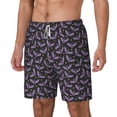 thumbnail image 2 of Balery Bat Purple Mens Swim Trunks Swim Shorts for Men Quick Dry Inseam Beach Shorts with Compression Liner Pocket-Large, 2 of 9
