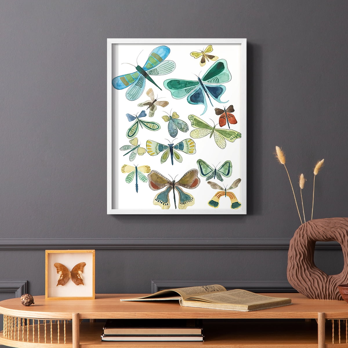 Wings Galore I Framed Print - Solid Wood in Single Picture Frame Solid Wood 2 Framed Print