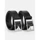 thumbnail image 1 of 2pcs Men Square Buckle Belt, 1 of 3