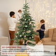 thumbnail image 5 of Soilhill 5FT Pre-lit Christmas Tree with PE&PVC Mixed Tips, 200 Warm White LED Lights, Wooden Base, 5 of 8