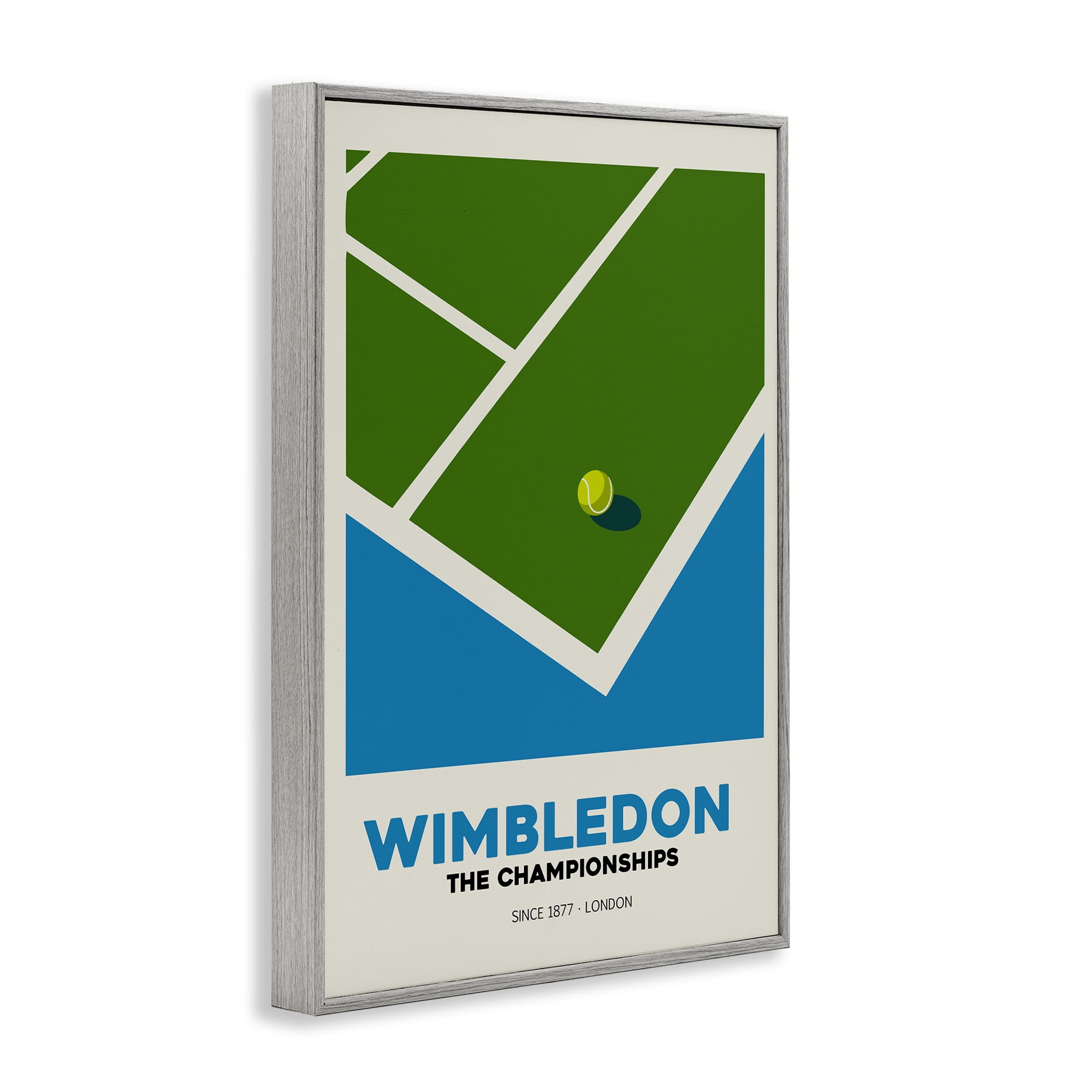 Stupell Industries Wimbledon Tennis Court Gray Framed Giclee Art, design by Andreas Magnusson