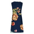thumbnail image 4 of ICHUANYI Summer Sundress for Women Causal Loose Tshirt Dresses Floral Print Swing Beach Dress, 4 of 5