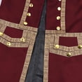 thumbnail image 5 of LWITHSZG Mens Victorian Renaissance Frock Coat Mid Length Double Breasted Halloween Jacket Stand Collar Side Slit Outerwear Festival Outfits S, 5 of 8