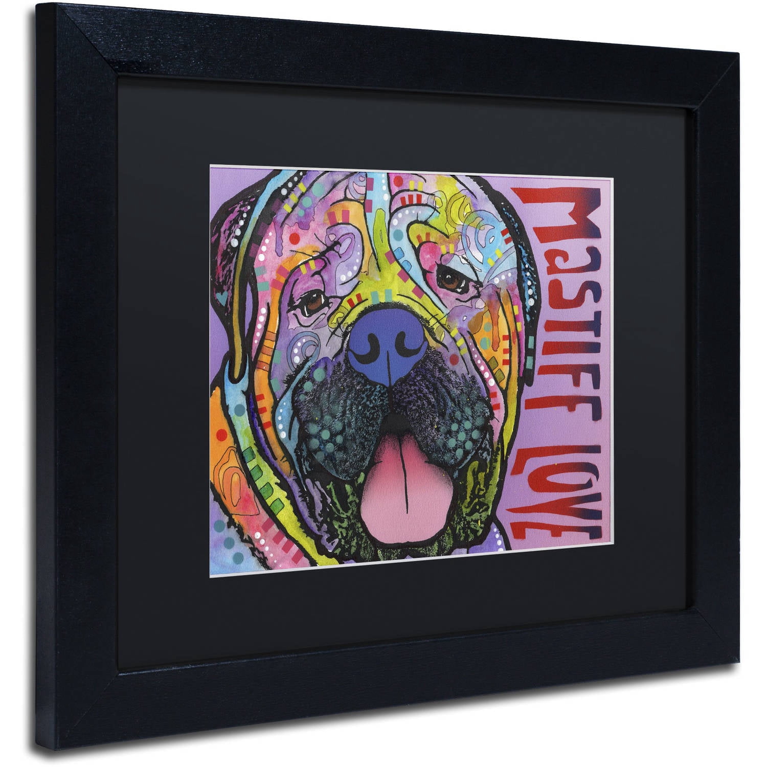 Trademark Fine Art 'Mastiff Love' Canvas Art by Dean Russo, Black Matte, Black Frame
