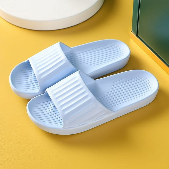 Nvzi -b Slippers for Women and Men Non Slip Quick Drying Shower Slides Bathroom Sandals ，Ultra Cushion ，Thick Sole（Size：36-37，Blue）