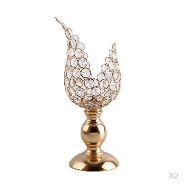 1 Par De candeliere De Cristal Candelero Elegante Centro De De Pétalo